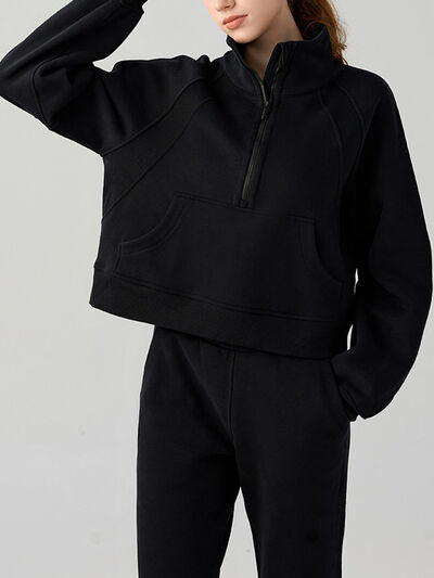 Half Zip Pocketed Active Sweatshirt