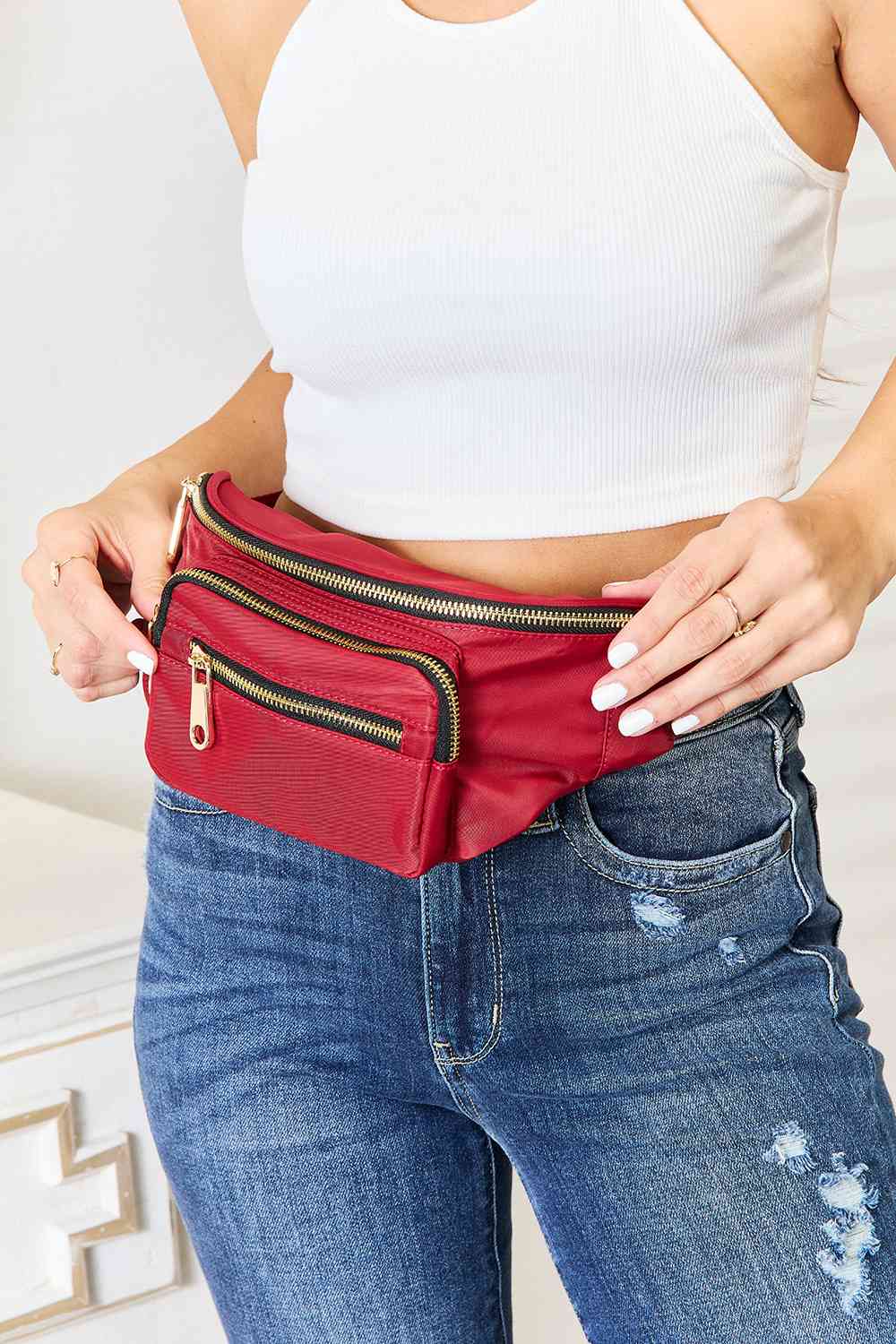 Fame Triple Pocket Nylon Fanny Pack