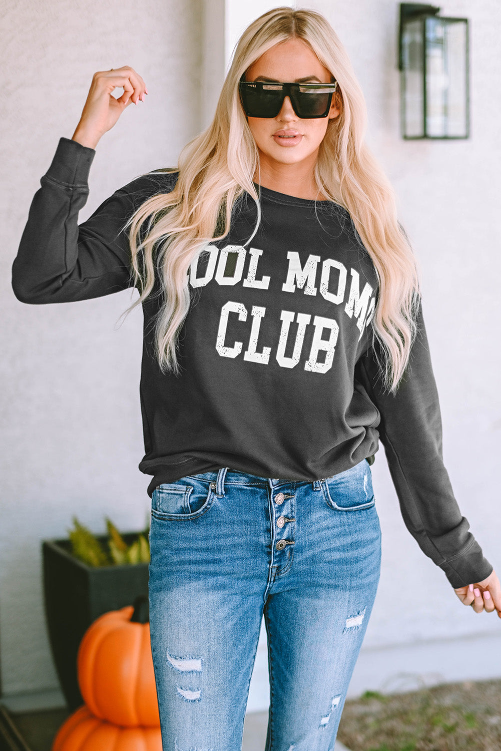 COOL MOM CLUB Round Neck Short Sleeve Sweatshirt