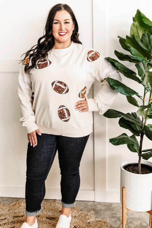 11.10 Pullover Sweatshirt In Football Sequins