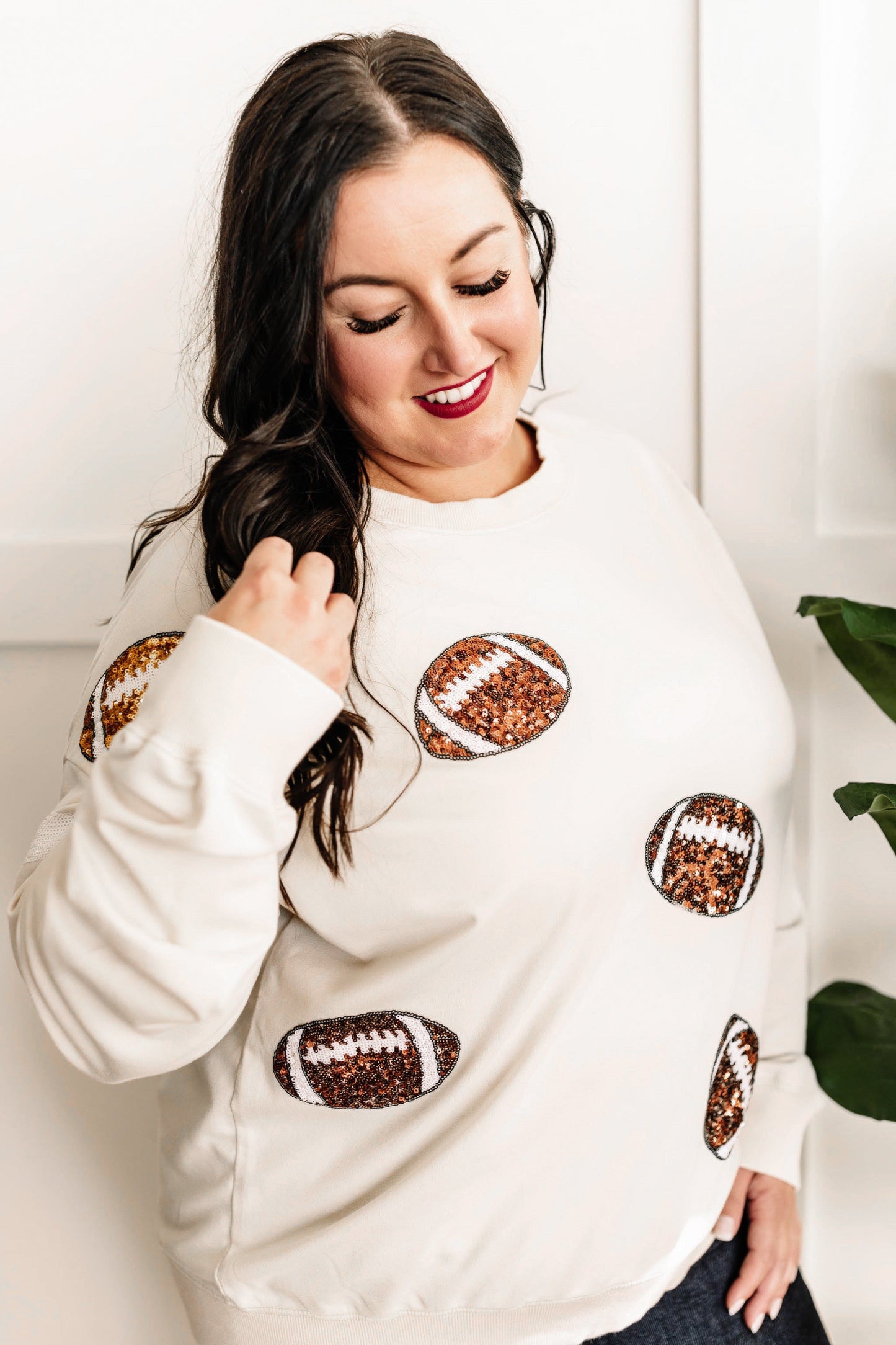 11.10 Pullover Sweatshirt In Football Sequins