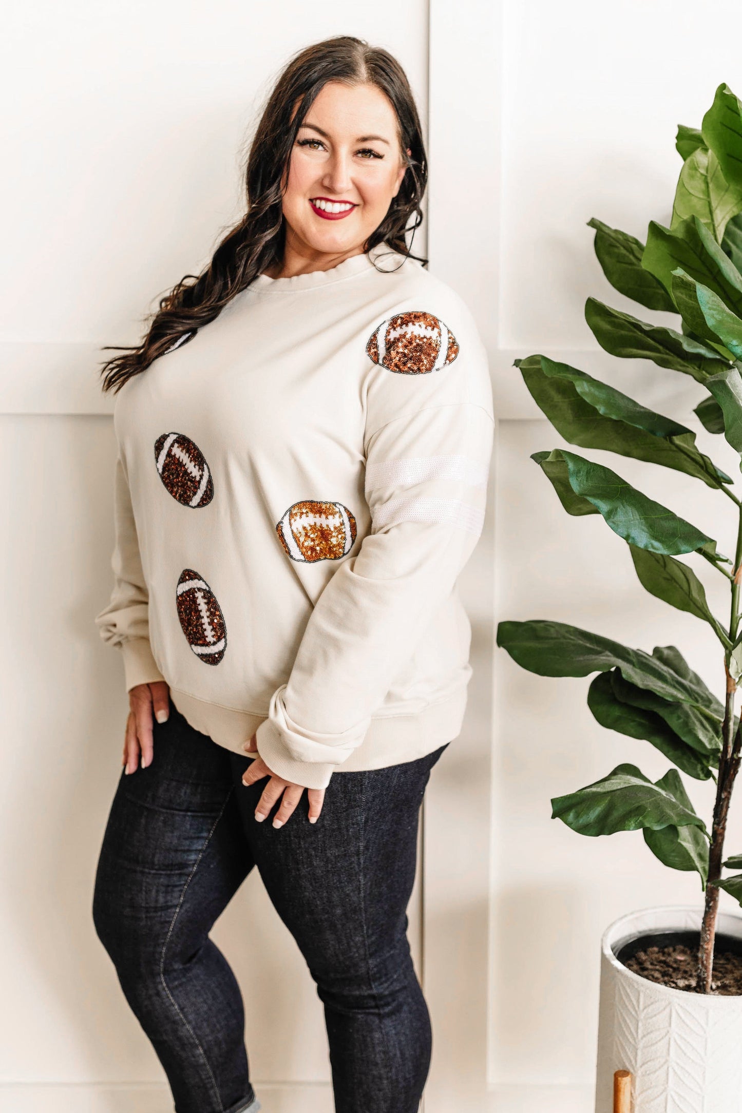 11.10 Pullover Sweatshirt In Football Sequins