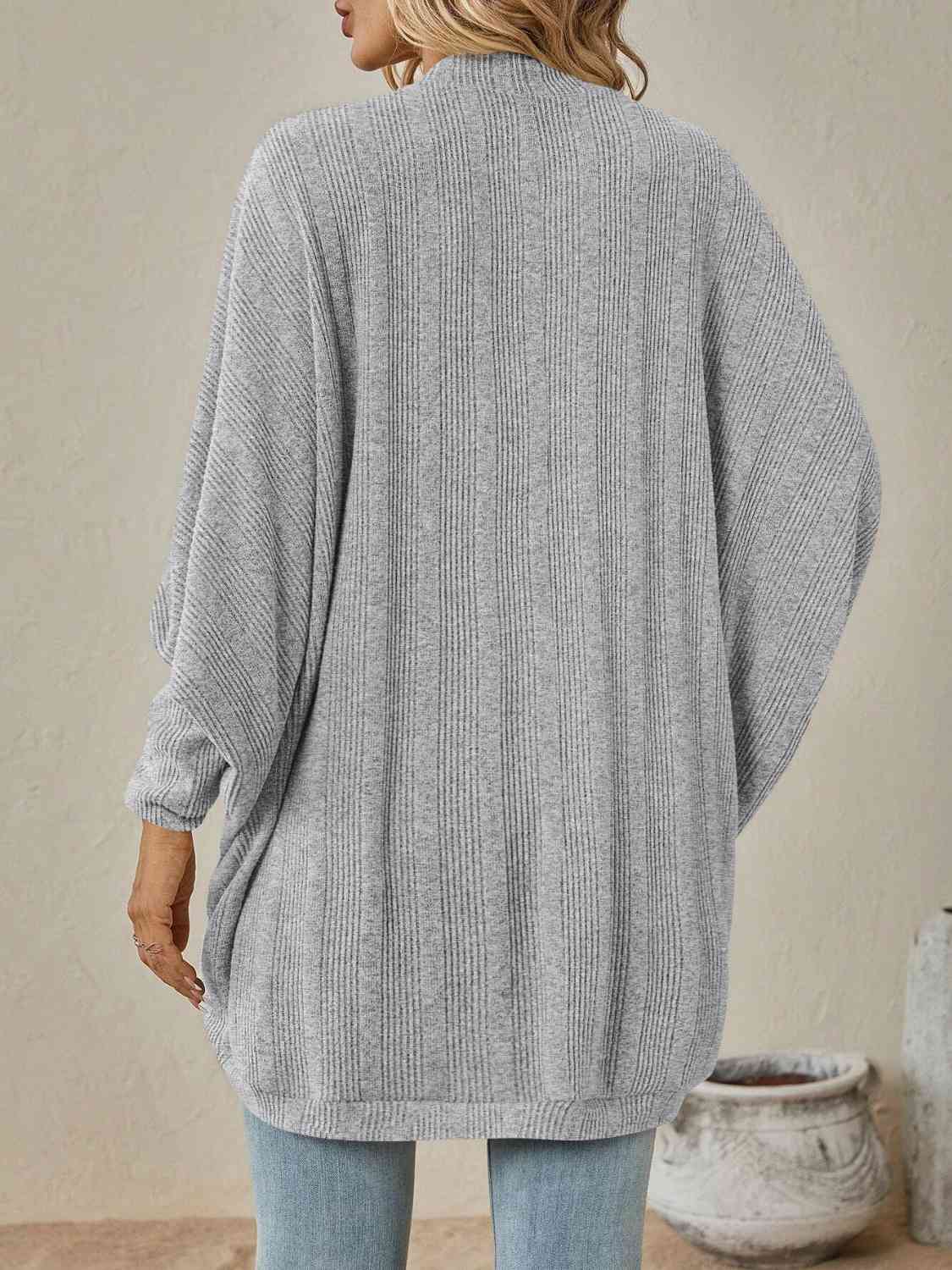 Open Front  Dropped Shoulder Cardigan